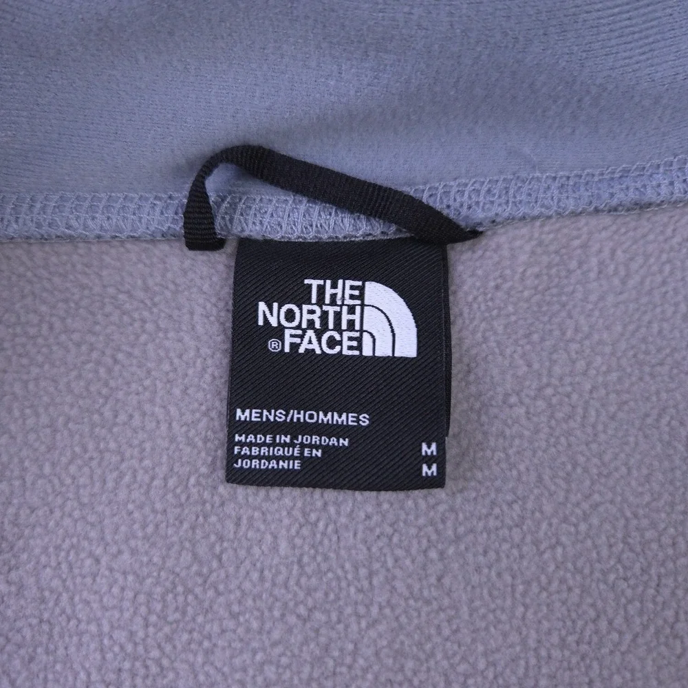 The North Face Vest Mens Medium Full Zip Fleece Pockets Logo Windbreaker Gray